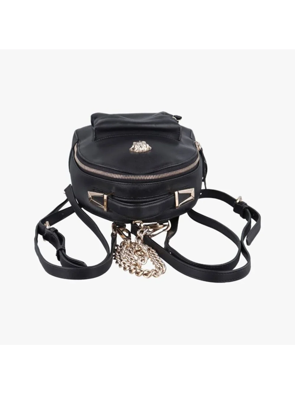 Versace la Medusa Black Leather Backpack